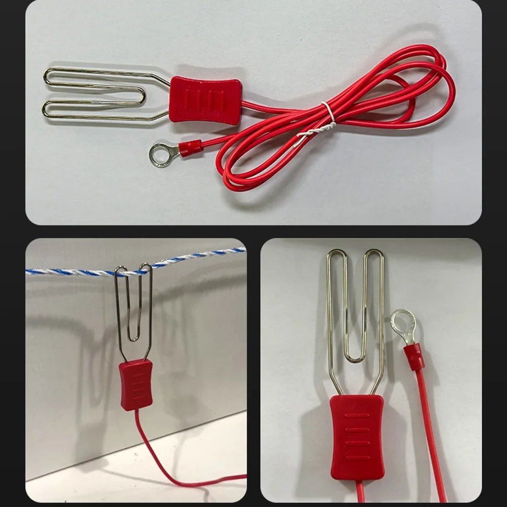 Red and Black Electric Fence Tape Connector Stainless Steel Easy Install Electric Tape Connector Hook Type Compact