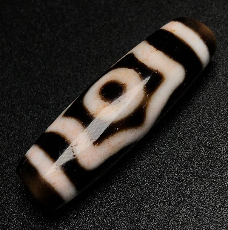 Magic Cinnabar Ancient Tibetan DZI Beads Old Agate 3 Eye Totem Amulet Pendant