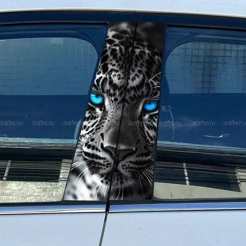 

Animal Lion Car Stickers DIY Car B-pillar Cover Scratches Waterproof Durable Cartoon Automobile Decoration Auto PET Decals