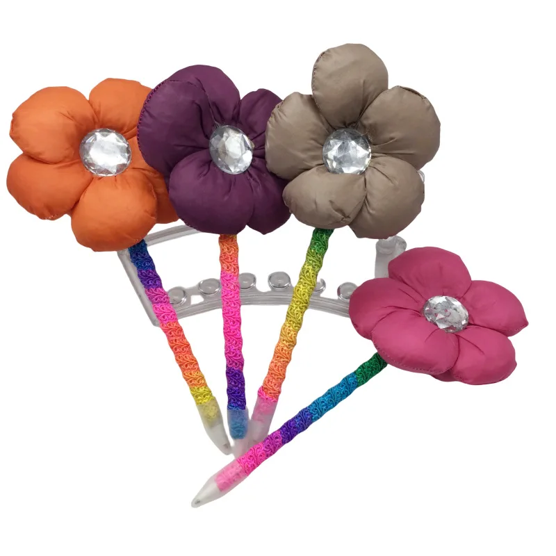 

12 Pcs Hairball Ballpoint Pens Spot Sunflower Plush Ball Pen Writing Supplies School Stationery