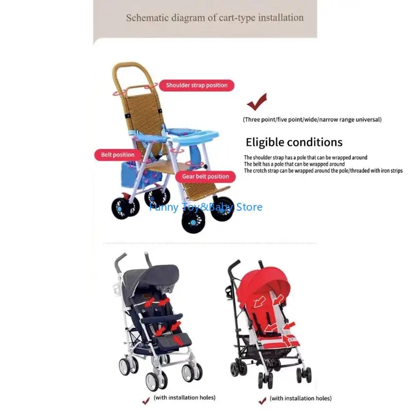 High Strength Five Point Nylon Harness for Infant Chairs Secure Comfortable C90B