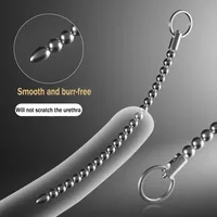 Super Long Stainless Steel Beaded Urethral Sound Dilators Penis Plug Insert Stimulation Horse Eye Stick Adult Sex Toys for Men