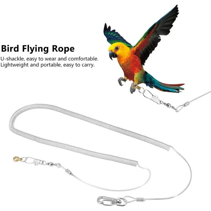 1Pc 6M Parrot Bird Flying Training Outdoor Parrot Pet Bird Leash Kit Anti-bite Flying Training Rope Anti-bite Leg Ring Harness