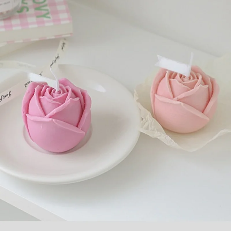 3D Rose Ice Cube Silicone Mold DIY Aromatherapy Candle Plaster Resin Mold Chocolate Cake Baking Mold Food Grade