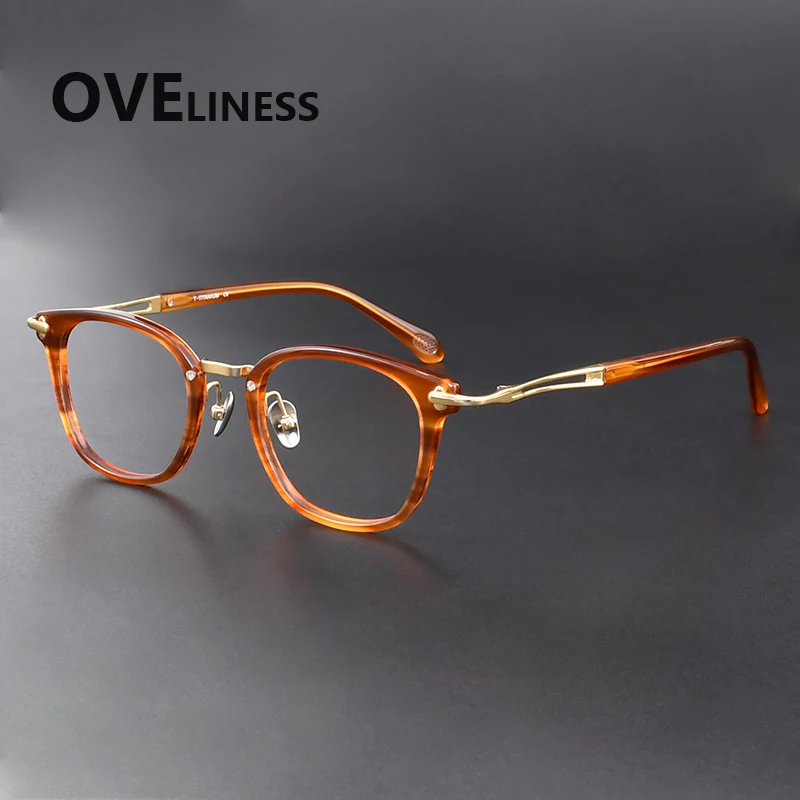 

Acetate Titanium Eyeglasses frames Japanese Style Designer Vintage Round Glasses Frame Women Men Ultralight Eyewear Spectacles