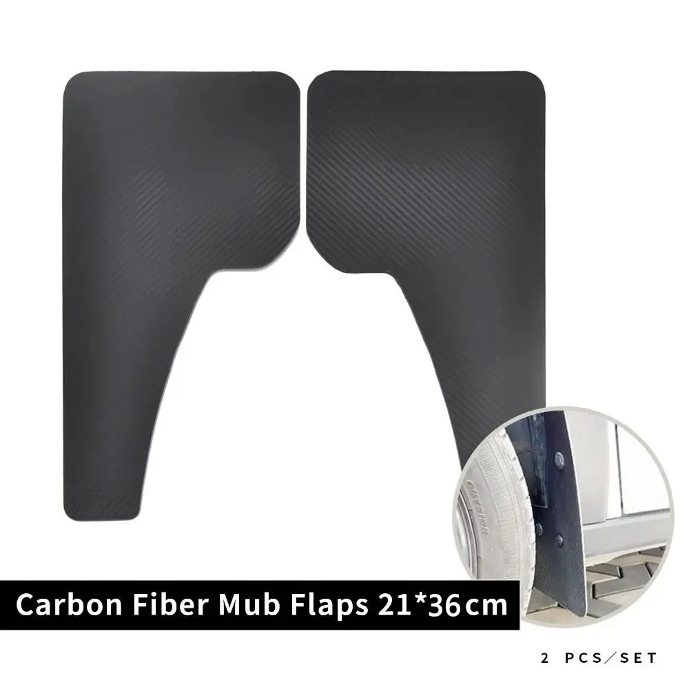 2pcs Black Car Front Rear Mudflaps Universal Carbon Fiber Plaid Car Fender Cover Car Accessories Flares Hardware