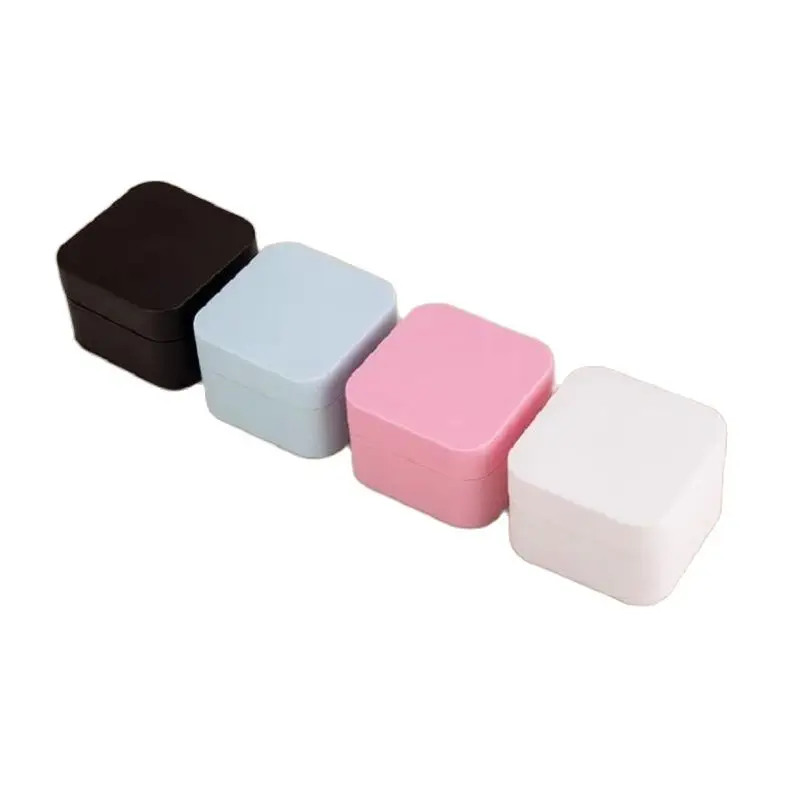 30Pcs Plastic Container Empty Square PP Frost Pink Blue Black White Double Layers Pot 5g 10g 20g 30g 50g Cosmetic Eye Cream Jars