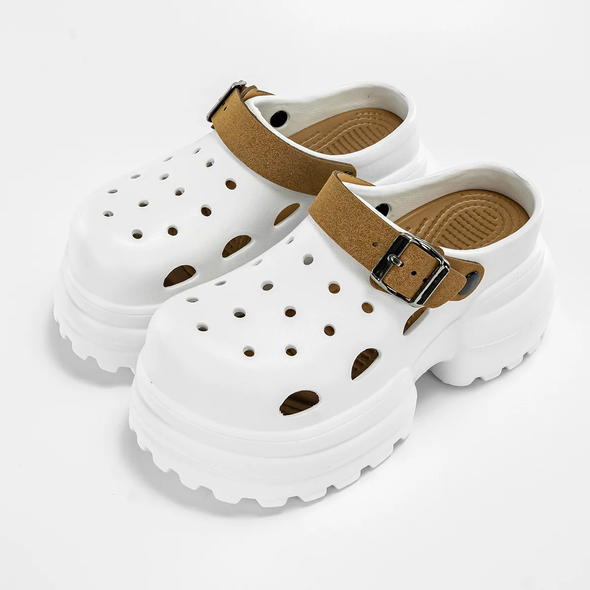 

Women Fashion Clogs Indoor Street Slippers 10CM High Heels Sandals Thick Sole Beach Slides Female Leisure Platform Shoes