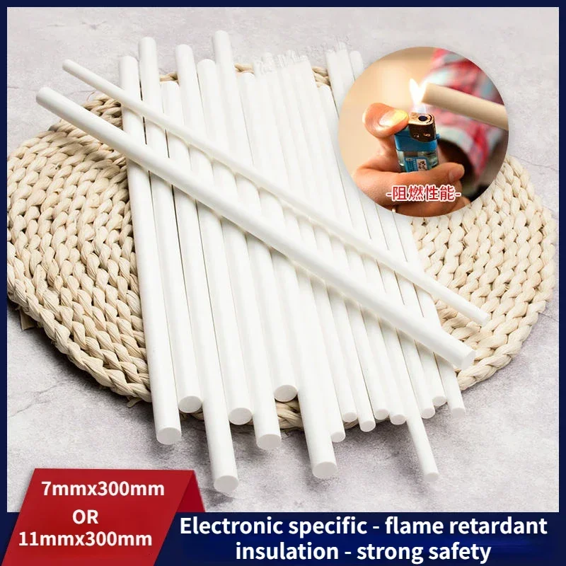 White Hot Silicone sticks 11mm/7mm 30pcs Glue Sticks High Temperature Electronic Components Milky Bars White Flame Retardant