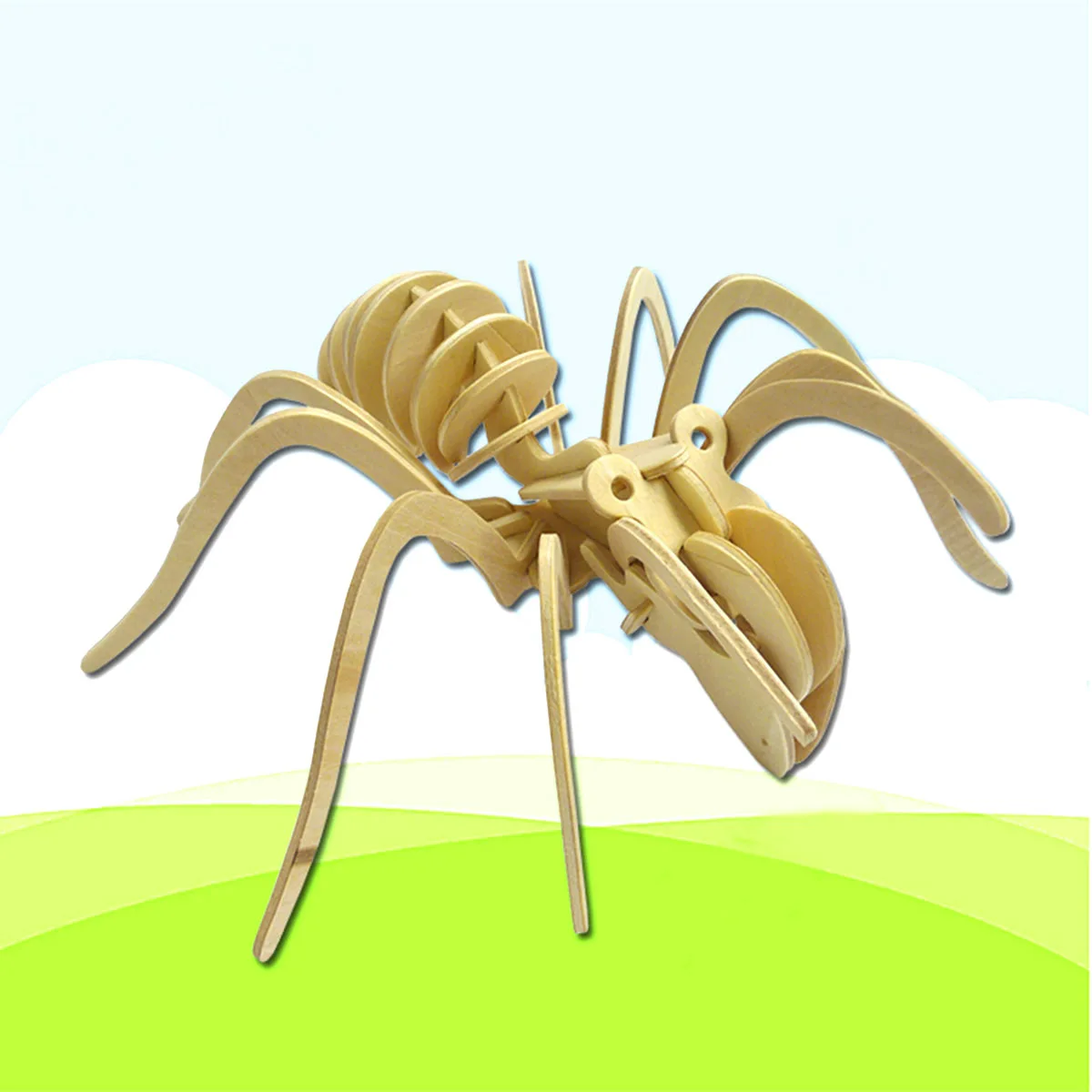 

Wooden 3D Puzzle for Kids Spider Design DIY Assembly Game Creative Craft Learning Educational Gift