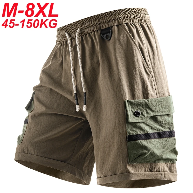 

8xl Big Size Summer Men's Cargo Shorts 7xl 6xl Multi-Pockets Quick Dry Straight Short Pants Streetwear Loose Fit Casual Shorts