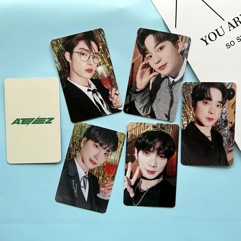 Hot Sales KPOP ATEEZ 8Pcs/Set Calendar Photocards Wooyoung San Mingi Yunho Double Sides Charm Selfie Postcard Fans Birthday Gift