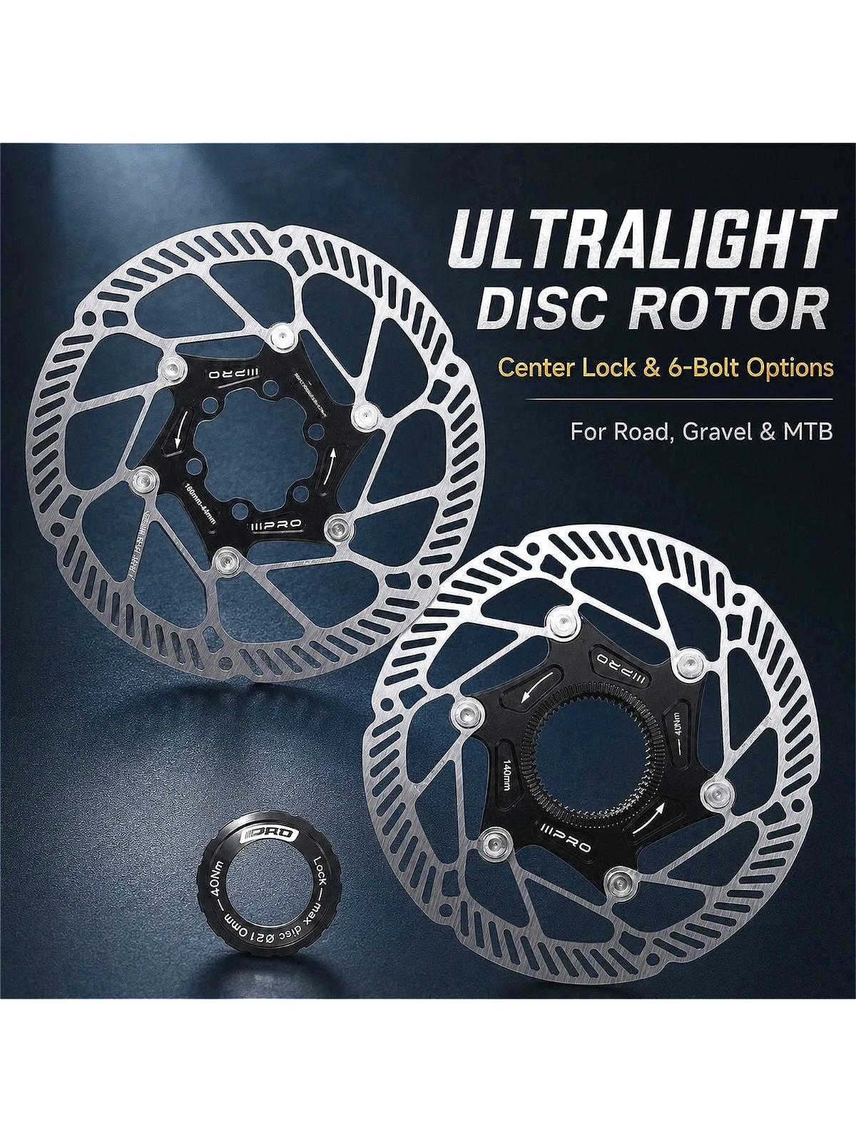 AliExpress NONE IIIPRO 6-Bolt Centerlock Ultra-Light Disc Brake Rotor with Heat Dissipation for MTB Road Bike 140mm/160mm High-Performance Brake