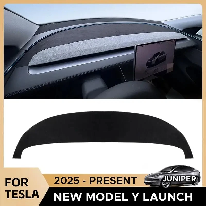 

Чехол на приборную панель для Tesla Model Y Juniper Launch 2025 2026, замшевый коврик для приборной панели, антибликовый солнцезащитный коврик, аксессуары для центральной консоли