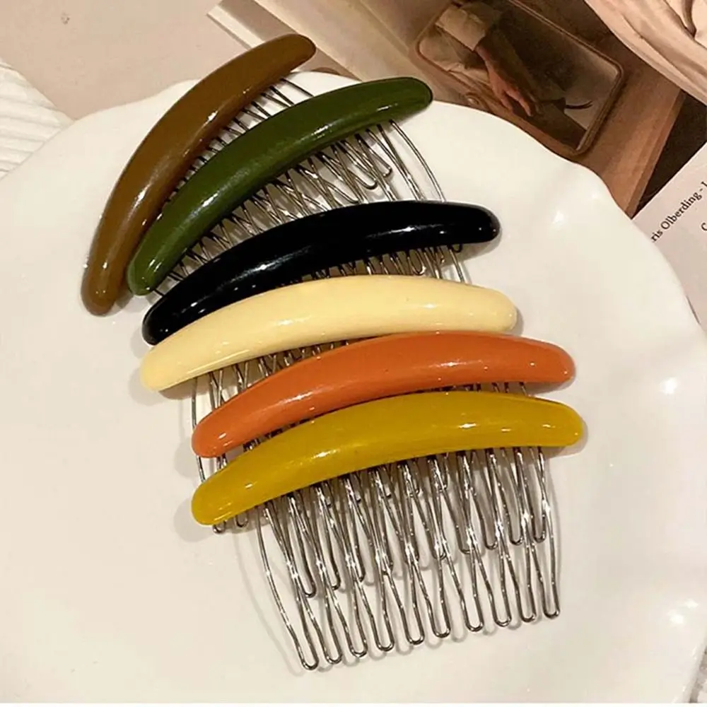 Hair Comb Hair Comb Hairpin Side Clip Barrettes Hair Comb Clip Korean Style Headwear Candy Color Hair Clip Broken Hair Clip