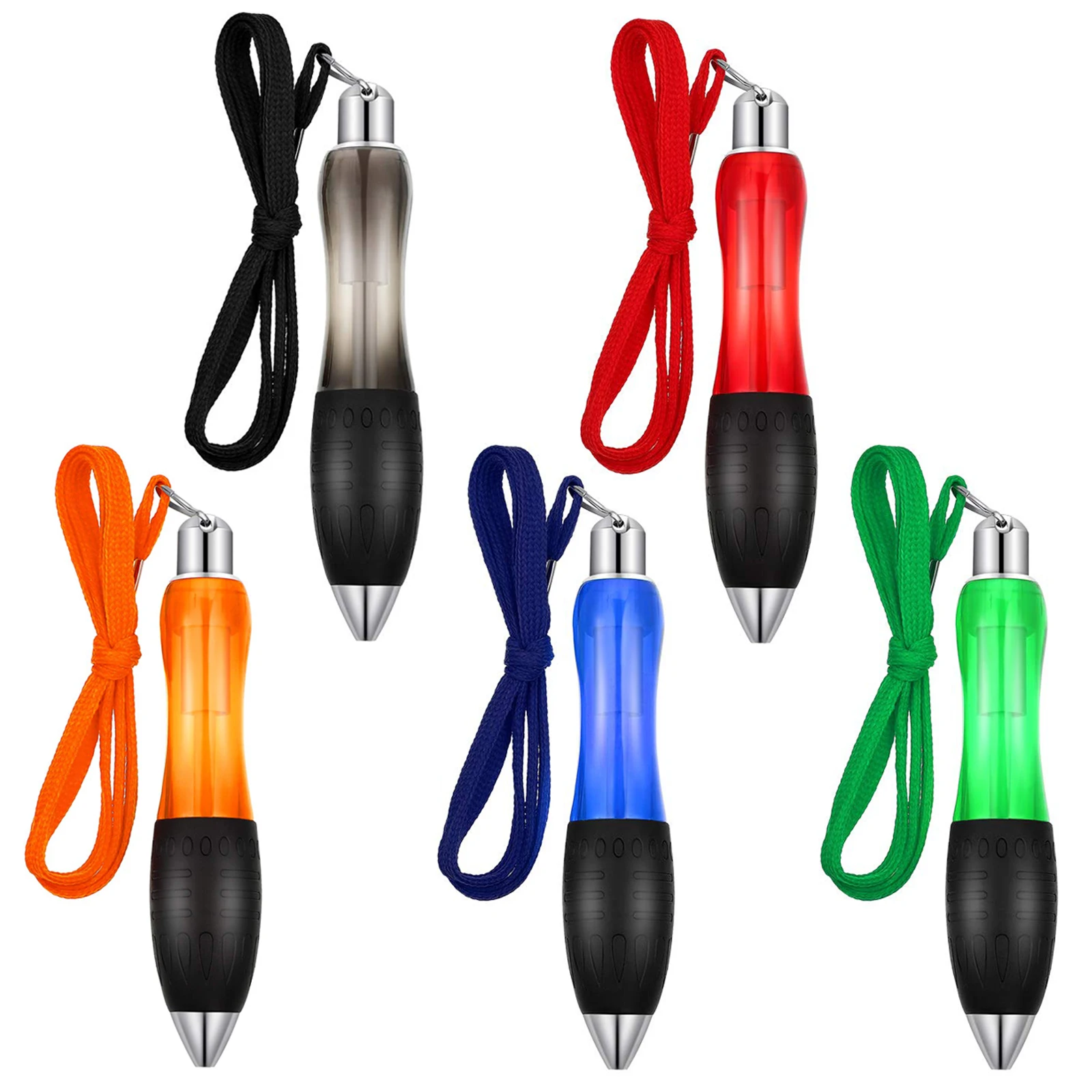 20Pcs Press Rope Ballpoint Pen Plastic Gift Pen Hanging Neck Advertising Pens