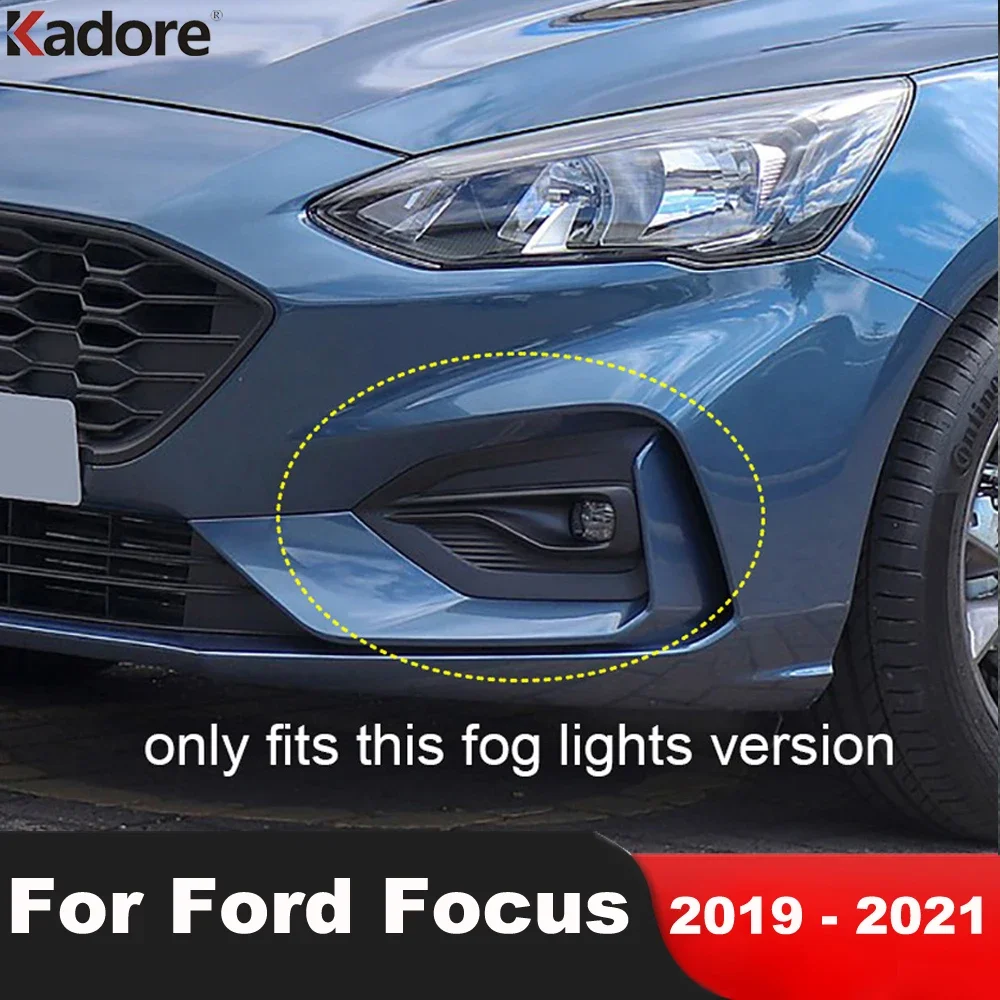 

For Ford Focus 2019 2020 2021 ST-Line Carbon Fiber Car Front Fog Light Lamp Cover Trim Foglight Bezel Trims Accessories