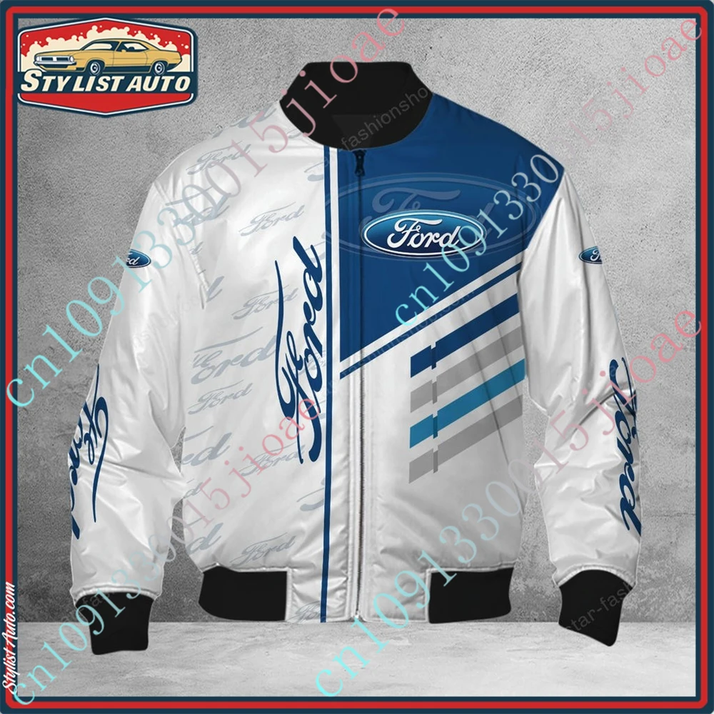 Ford Clothing Harajuku Parkas Windbreaker Bomber Jacket Techwear Baseball Uniform Jackets For Men Thick Coat Custom Logo