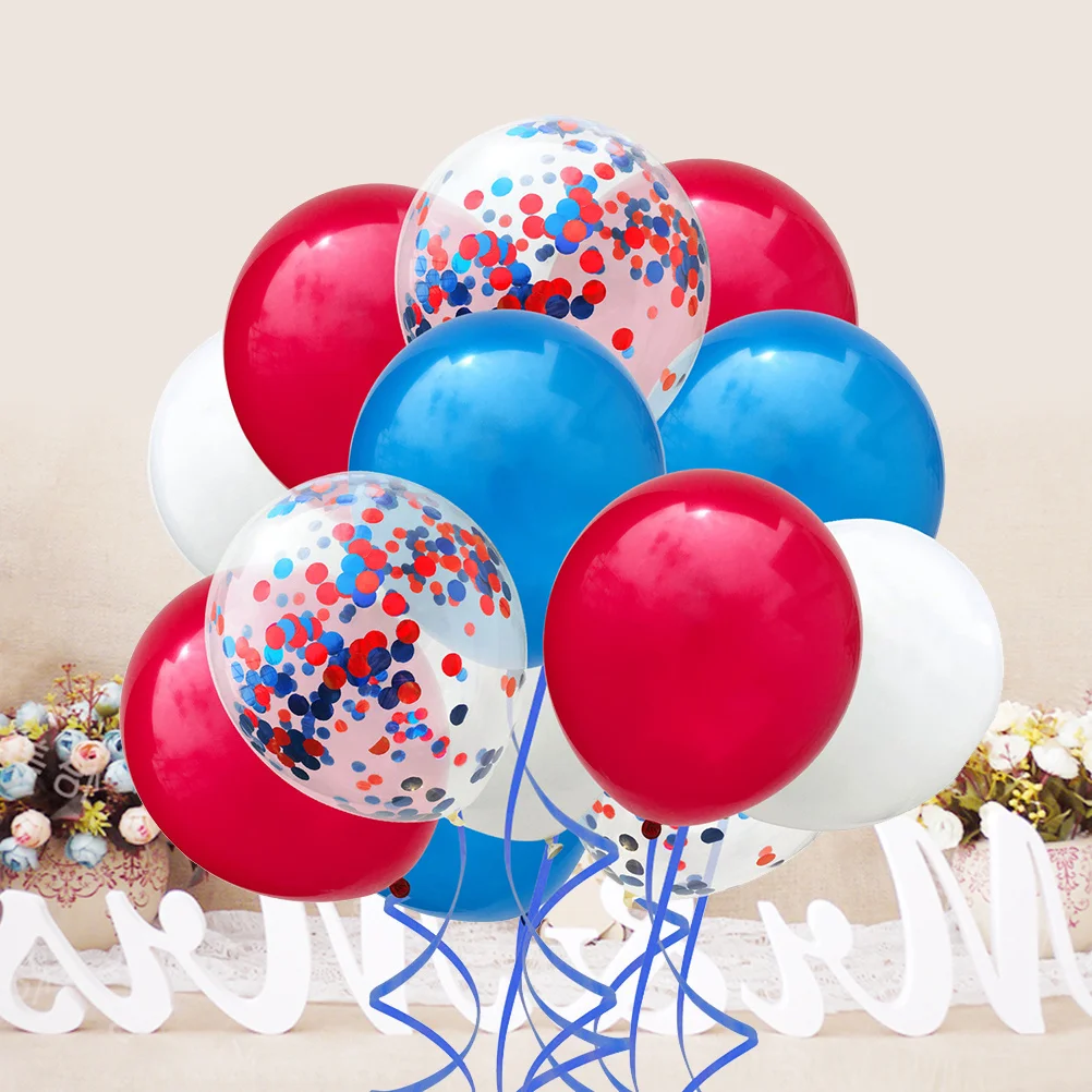 

32Pcs Latex Balloons Mixed Colors Sequin Pattern Red Blue White Birthday Baby Shower Party Decoration Latex Balloons