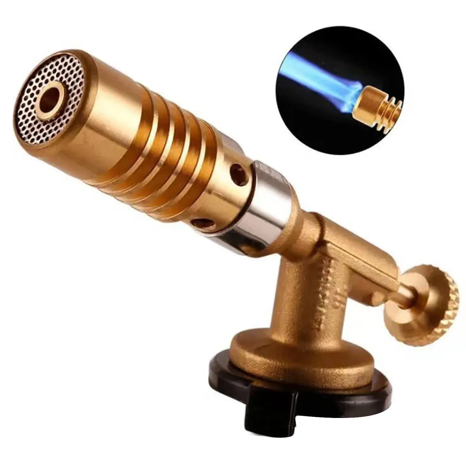 

Portable Butane Flame Gun, High-Temperature Ignition Tool, 360-Degree Rotatable Base for Versatile Use Laboratory, Grills