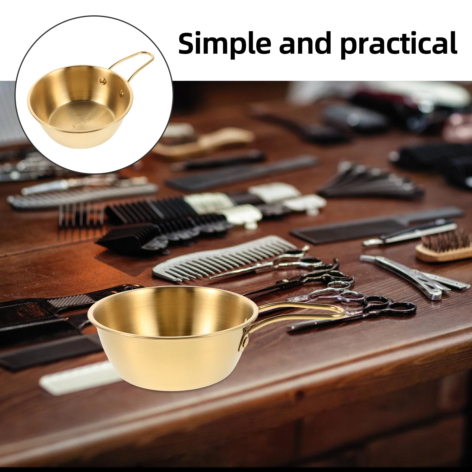 Männer Creme Schüssel Edelstahl Gold Griff Schäumen Schüssel Für Bart Rasieren Reise Rasiermesser Pinsel Halter Nass Rasieren Becher