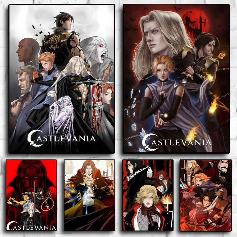 1PC Castlevania Poster Self-adhesive Art Waterproof Paper Sticker Coffee House Bar Room Wall Decor