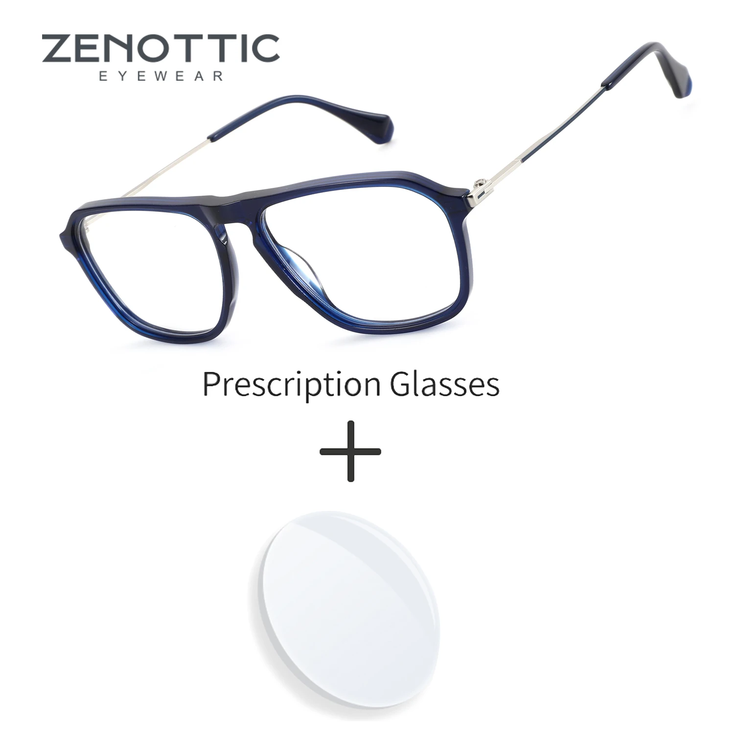 

ZENOTTIC (XXL Size) 2025 New Arrivals Men Pilot Progressive Prescription Eyewear Myopia Glasses Aviator Optical Eyeglasses