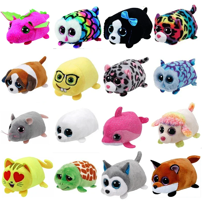 Ty Beanie Big Eyes Mini Dolls Screen Wipe Animal Plush Dolls Dinosaur Crocodile Seal Unicorn Rabbit Kids Christmas Gift Toy 10cm