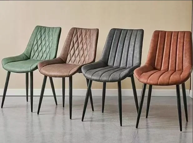 

Современный простой обеденный стул с обивкой из искусственной кожи, без подлокотников, для дома, с возможностью индивидуальной настройки