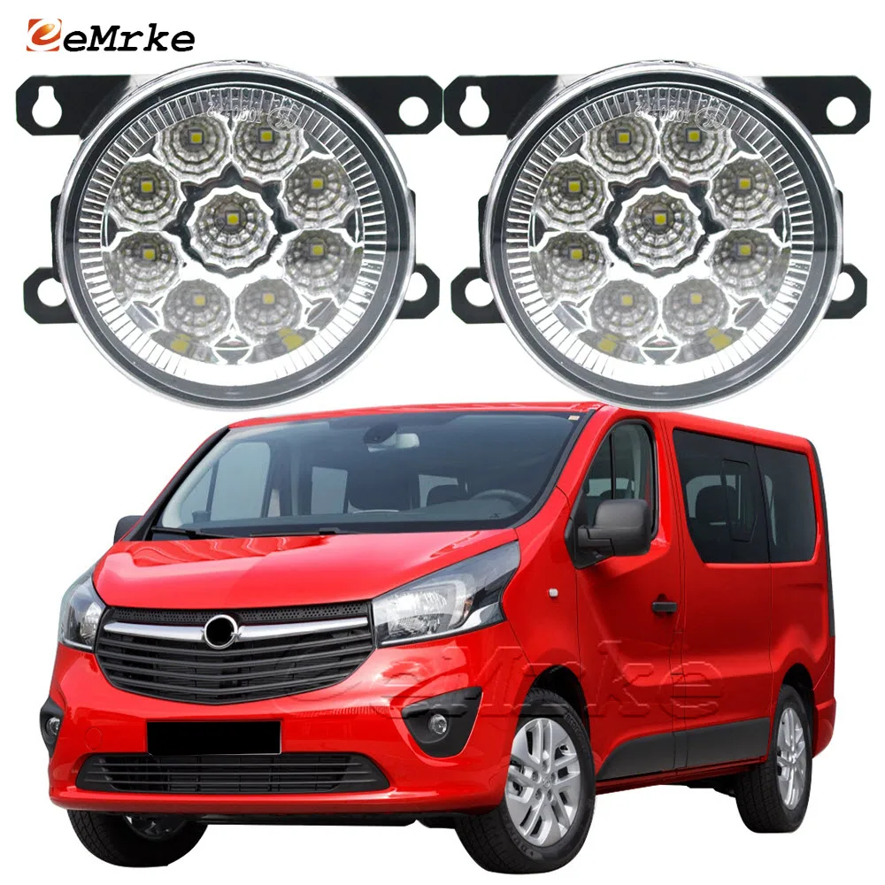 

2 шт. 9 светодиодных противотуманных фар в сборе для Opel Vauxhall Vivaro B 2015 2016 2017 2018 2019 Противотуманные фары H11 12 В DRL Автомобильные фары