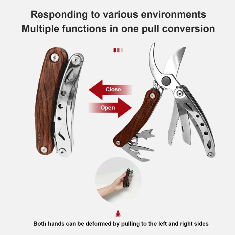 New Stock Multifunctional Garden Pruning Scissors Portable Outdoor Gardening Tools 6-in-1 Stainless Steel Pruning Tool