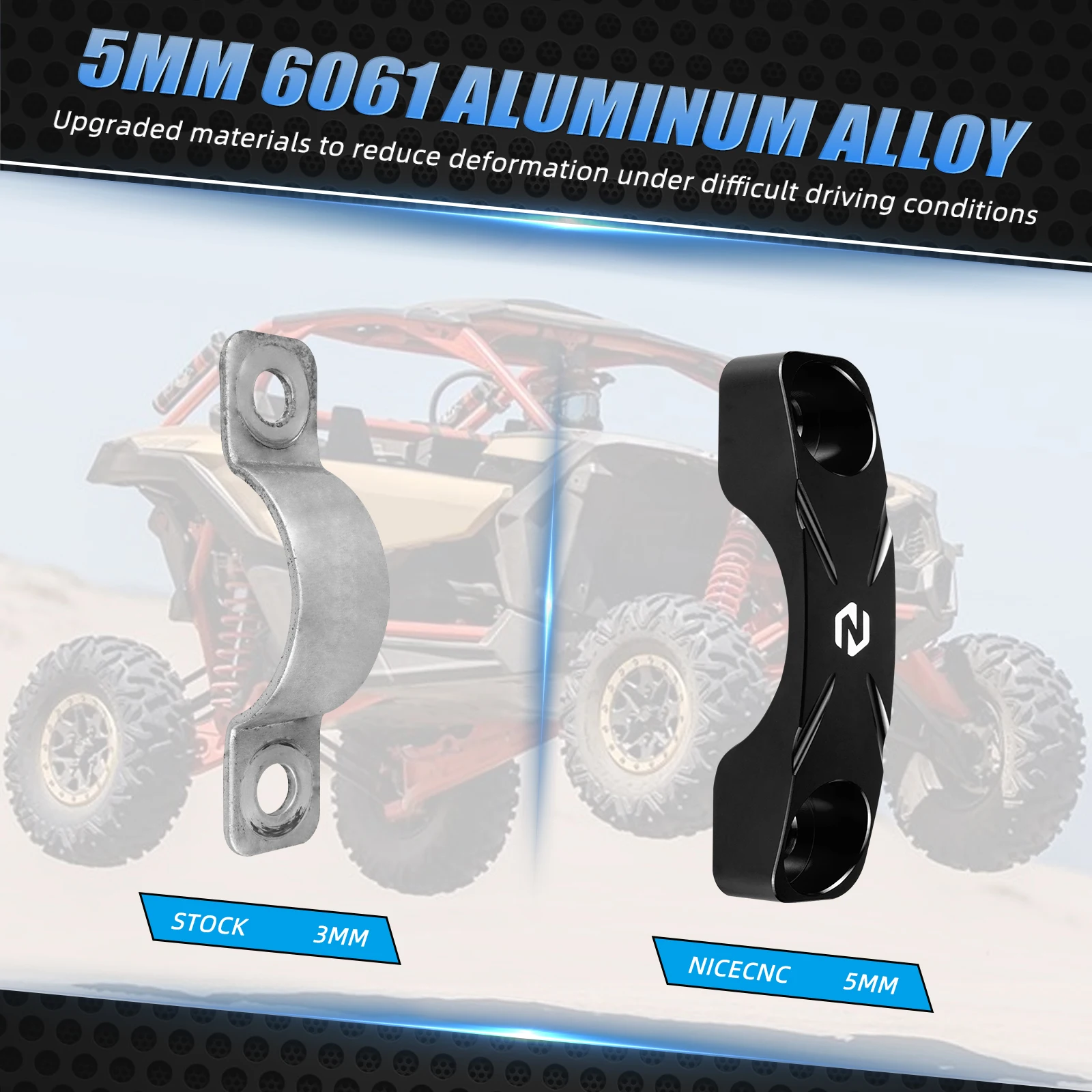 NICECNC UTV X3 aluminiowy płyta montażowa drążek kierowniczy dla puszka Maverick X3 Max R RR 4x4 2017-2021 2018 2019 2020 709402021