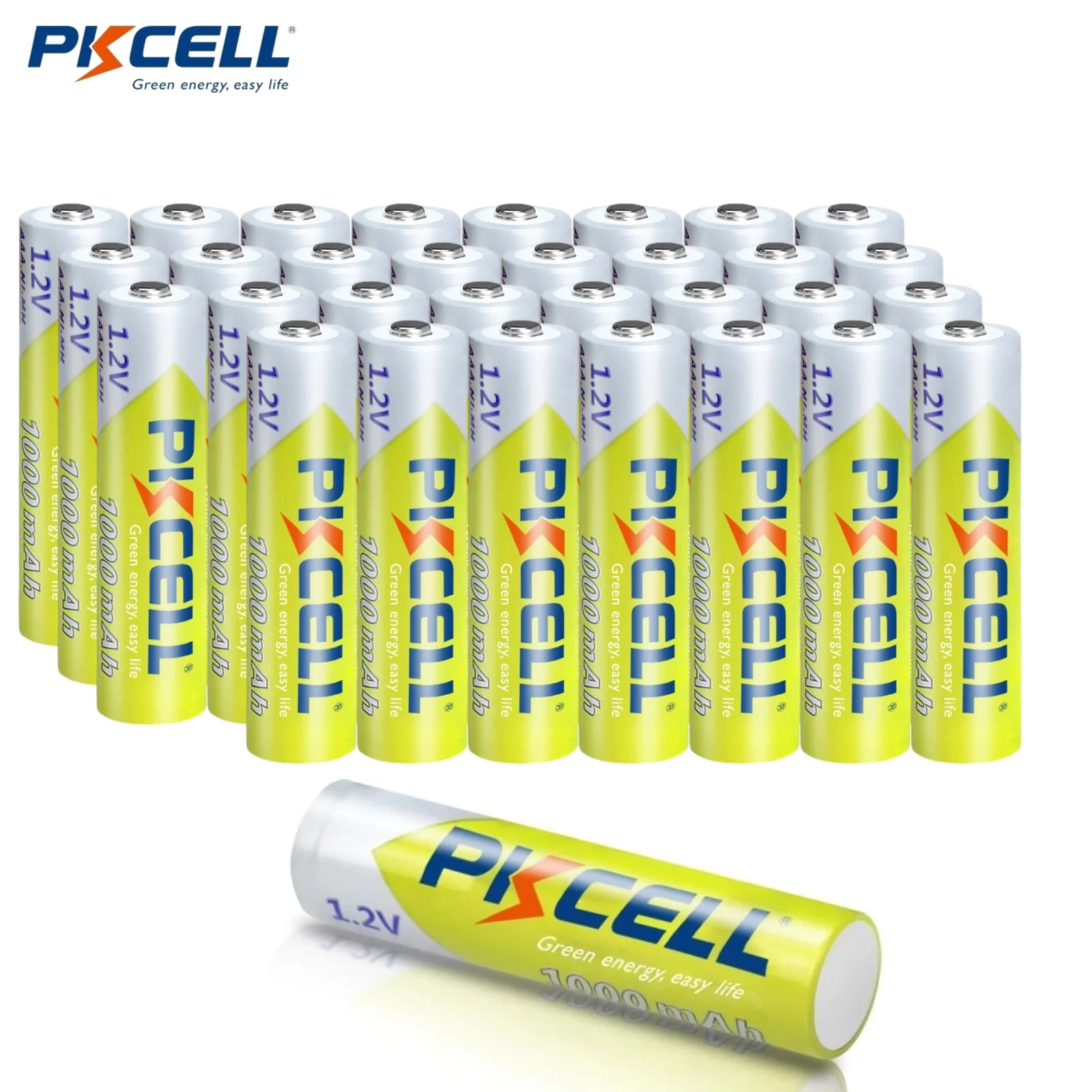 24 Uds PKCELL AAA 1000mah baterías recargables 1,2 V NI-MH Pilas AAA Recargables batería de celda de baja autodescarga para juguetes