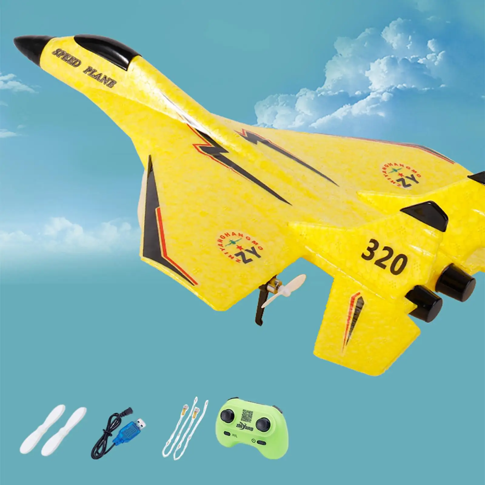 RC Plane Toy with Night Light Remote Control Aircraft Fixed Wing Aircraft Easy to Control Outdoor Toys for Beginners Boy Gift