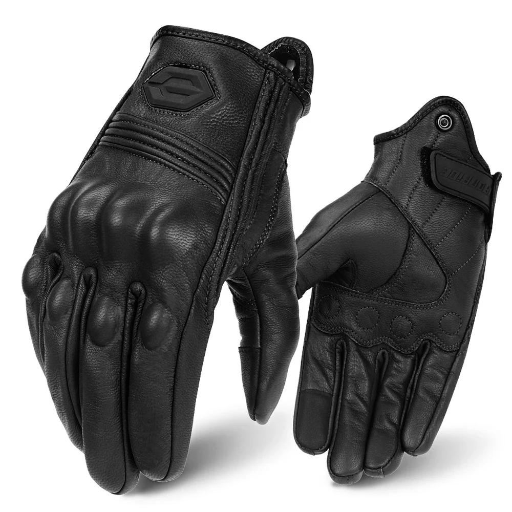 

Motorcycle Leather Gloves Vintage Men Women Protective Touchscreen Motorbike Motorcross Cycling Guantes Moto Perforated Gloves