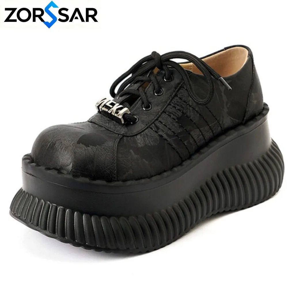 New High Platform Sneakers Women's Lace Up Trainers Chunky Shoe Woman Designer Suede Leather Runway Shoes Youth Elevated Sneaker