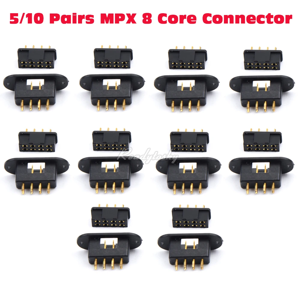 5/10 Pairs MPX 8 Core Connector Male & Female Multiplex 8 Pin Plug for Signal Transmission & Low Current Drive Connecting