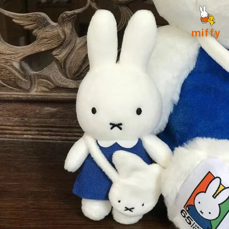 

Cute Miffy Plush Doll Cartoong Blue Skirt Stuffed Toy Anime Backpack Accessories Dopamine Pendant Creative Keychain Girls Gifts