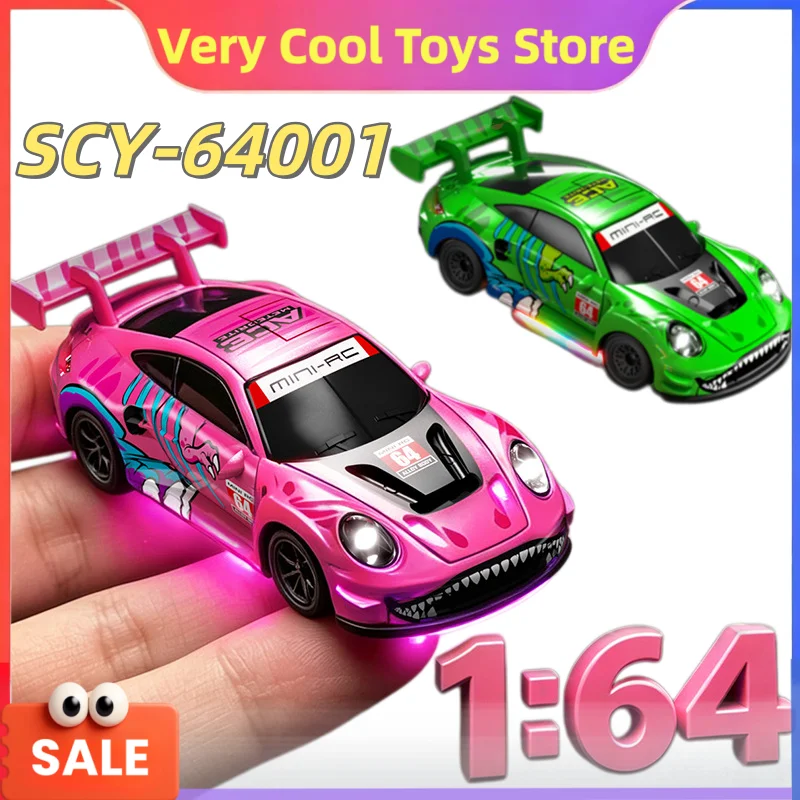 SCY-64001 New 1:64 Mini Desktop RC Drift Car 4WD High‑Speed Remote Control Racing Car Model Boys Hobby Toy Xmas Gifts