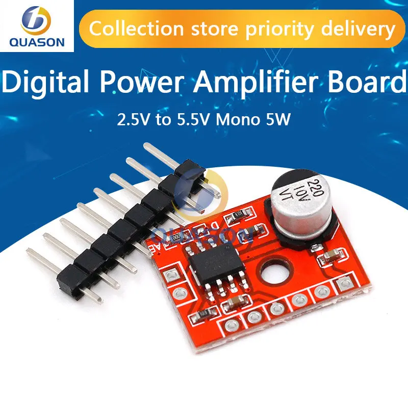 XS9871 Super Mini Digital Amplifier Board 1*5W Class D Digital 2.5V To 5.5V Power Amplifier Board Efficient Class AB/D Optional