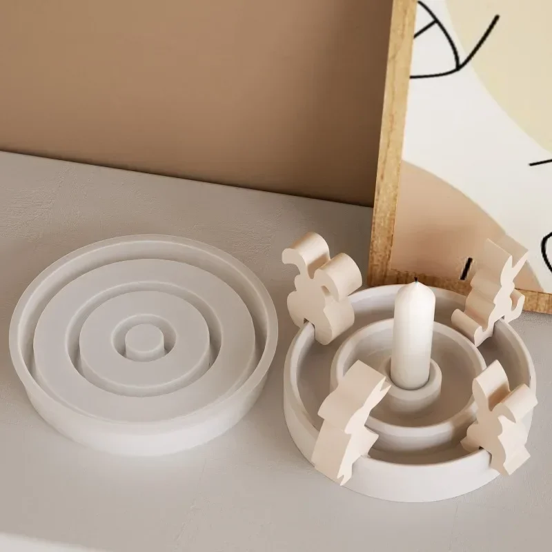 1 set di stampi in silicone a forma di coniglio, adatti per la creazione fai-da-te di figurine in resina e gesso, uova di Pasqua, per decorazioni per feste.