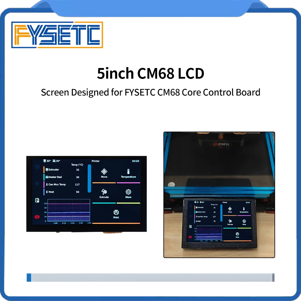 

FYSETC 5-дюймовый LVDS-экран с сенсорным экраном высокого разрешения, высококачественные запасные части Voron 0.2 3D для материнской платы катализатора CM68