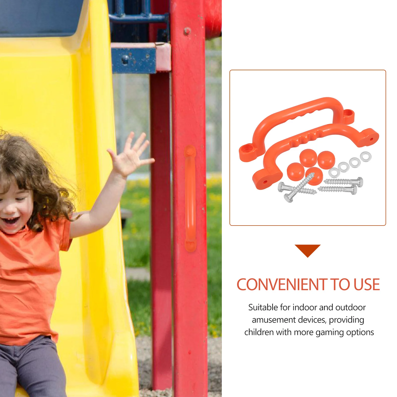 

2Pcs Non-Slip Safety Handle Plastic Playground Kids Grab Handles Outdoor Climbing Frame Hand Grips Swing Playset Accessories