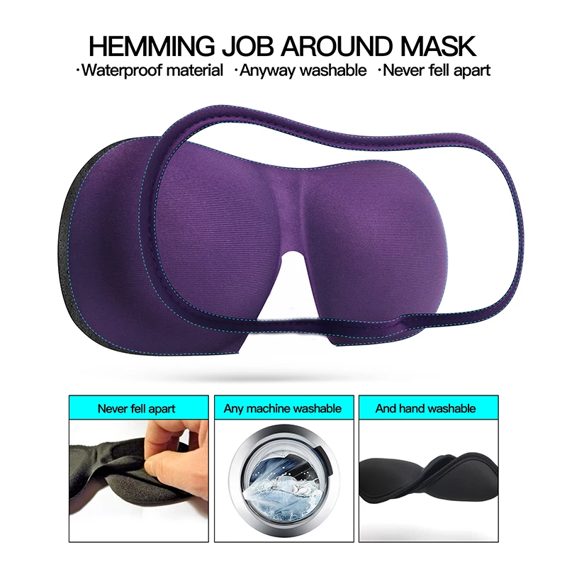 Masque de sommeil respirant 3D pour les yeux, léger, aide au sommeil, pour les nuits, pour voyage