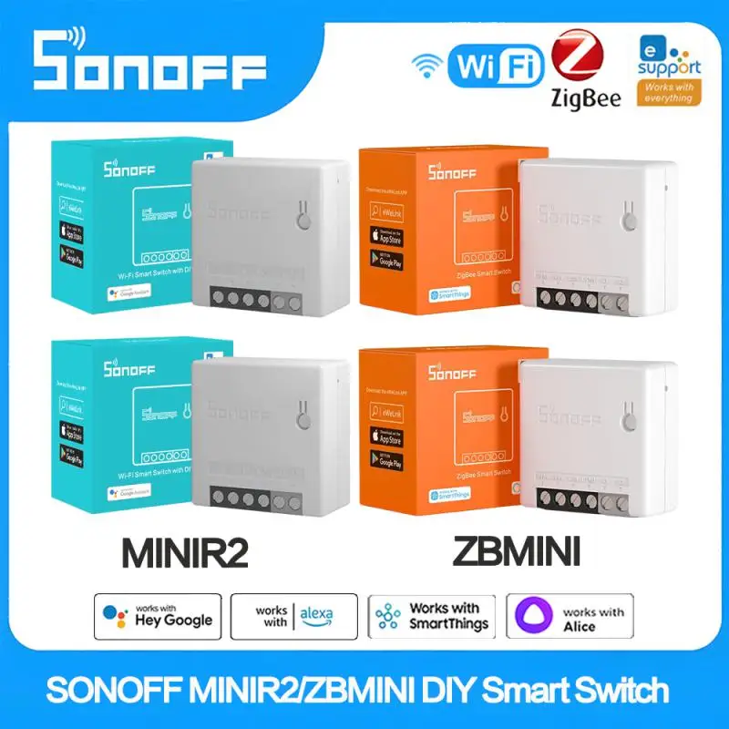 

Смарт-выключатель SONOFF MINIR2 с поддержкой Wi-Fi и управлением через приложение EWeLink