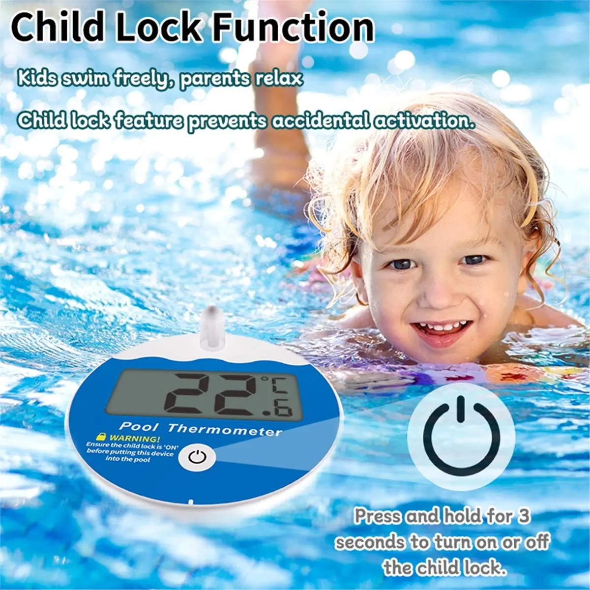 Light Weight Household Bathtub Floating Thermometer, Digital Temperature and Humidity Meter, Pool Water Temperature Meter