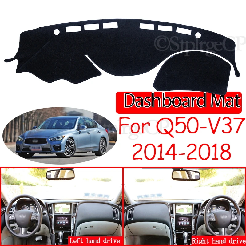 

Sedan Coupe Anti-Slip Mat Dashboard Cover Dashmat Accessories for Nissan Skyline for Infiniti Q50 V37 2014 2015 2016 2017 2018