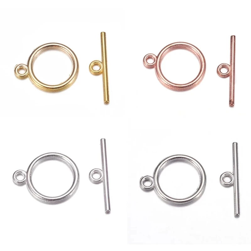 

20Sets Tibetan Style Bracelet Toggle Clasps Jewelry Making Diy Accessories ,Flat Round, toggle: 15x2mm, Hole: 2mm; Tbar:21mm F70