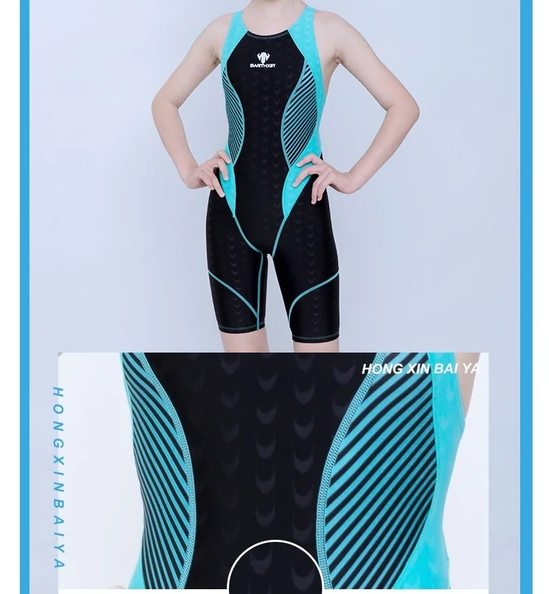 Performance-Bademode für Mädchen, schnell trocknend und chlorbeständig, sportlicher einteiliger Badeanzug für Mädchen, UPF 50+ Badebekleidungs-Outfit – Detail 1