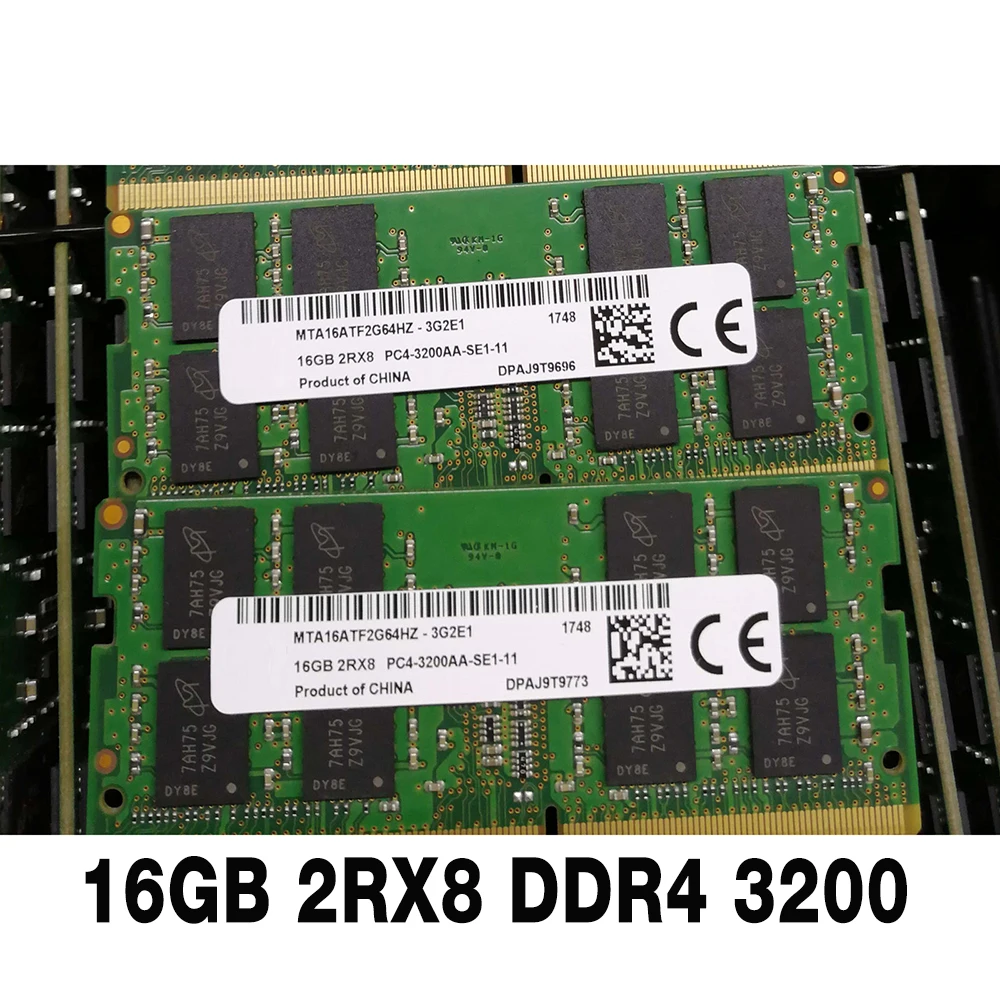 

1PCS RAM 16G 16GB 2RX8 DDR4 3200 For MT Notebook Memory MTA16ATF2G64HZ-3G2E PC4-3200AA-SE1